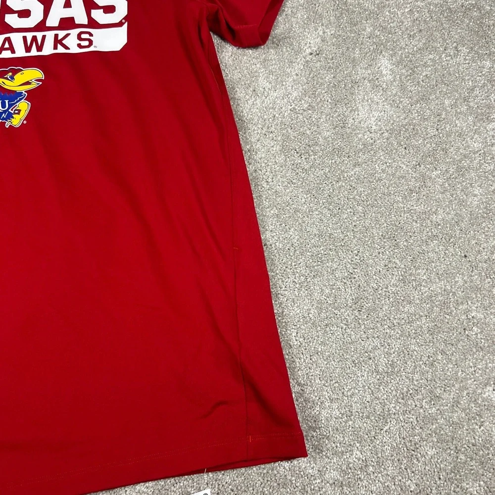 Adidas Performance Mens M Red Kansas‎ Jayhawks Aeroready Training Tee Shirt NWT